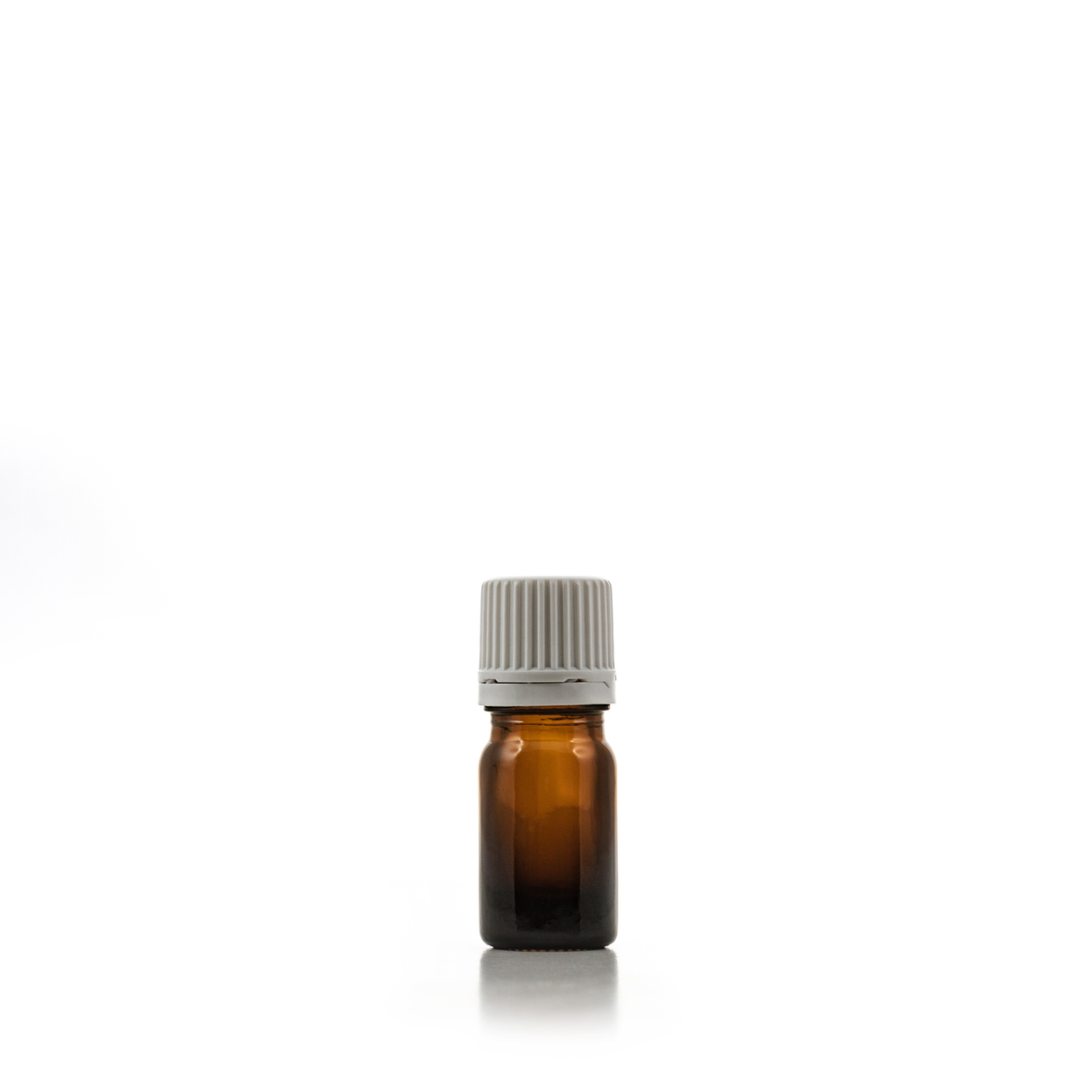 Empty Glass bottle Amber - WITH white screw cap - packaging