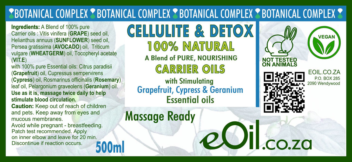 Cellulite & detox oil Body oil - Ready to Use - 500 ml - eOil.co.za