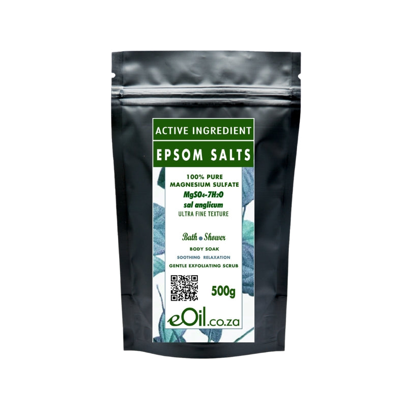 Epsom bath salts active ingredient 100 % pure Magnesium sulfate - eOil.co.za