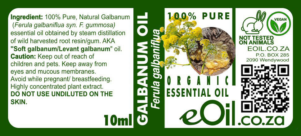Galbanum Essential Oil Organic, earthy green aromatic oil for blending