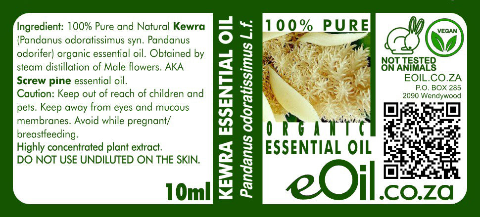 Kewra Essential Oil Organic, floral note for perfumery and culinary aroma