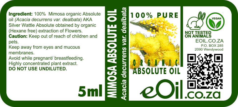Mimosa Absolute Oil Organic, soft powdery floral for natural perfumery and joyful aromatherapy