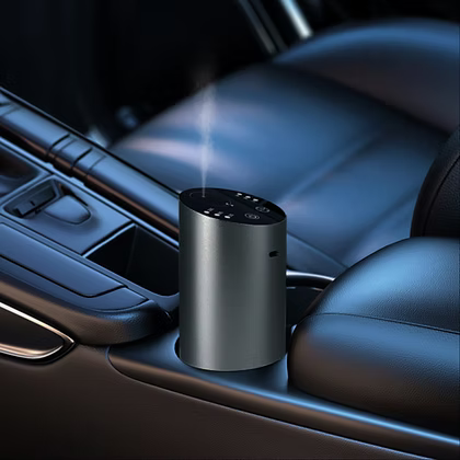 Stylish waterless essential oil diffuser with metal & glass design. Breaks oils into micro molecules for room-filling aromatherapy. Perfect for home or travel.