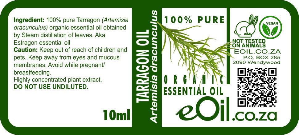 Tarragon Organic Essential Oil, herbal anise note for culinary and natural blends