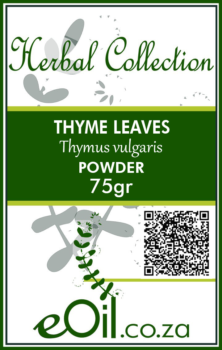 thyme leaves powder 75 g label