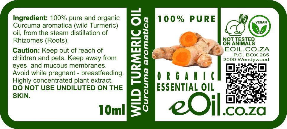 Turmeric Curcuma Essential Oil Organic, warm earthy spice aroma for skin and massage