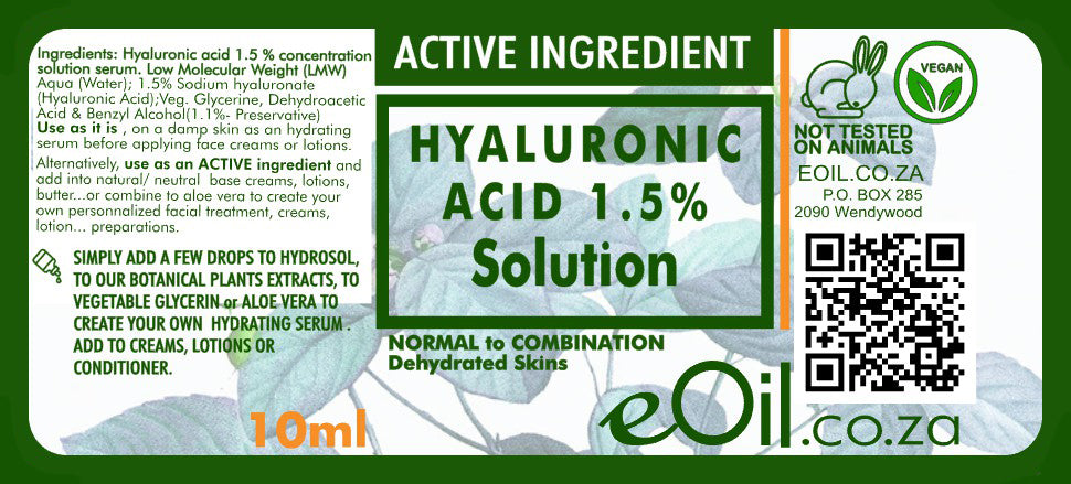 Hyaluronic acid solution (serum) - eOil.co.za