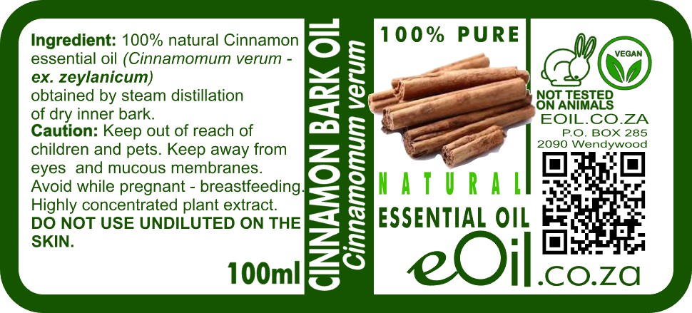 Cinnamon Bark Essential Oil - eOil.co.za
