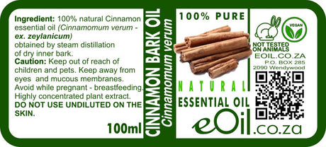 Cinnamon Bark Essential Oil - eOil.co.za