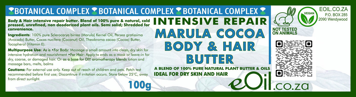 Intensive Repair Body & Hair Butter Marula Cocoa - eOil.co.za