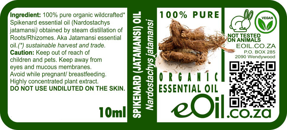 Spikenard Essential Oil Organic, grounding musky aroma for meditation and body care
