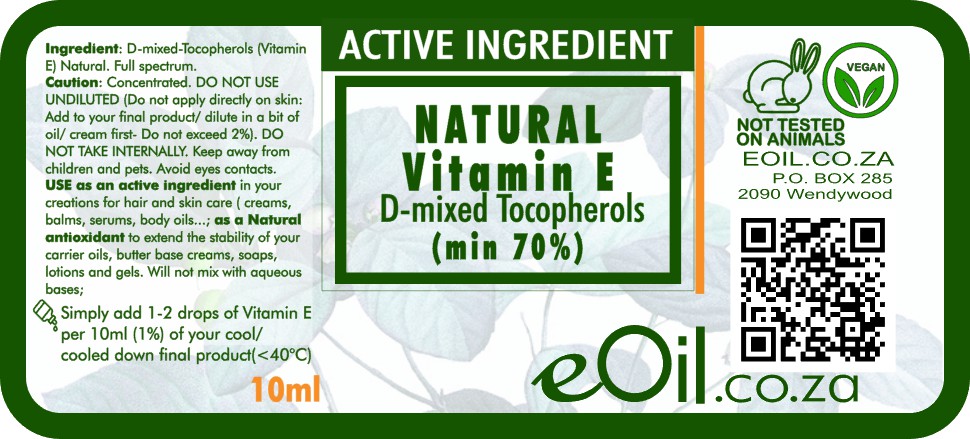 Vitamin E natural 70 % Active Ingredient - eOil.co.za