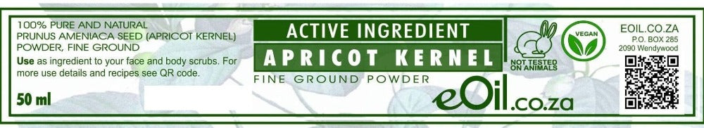 finely ground apricot kernel powder from eOil.co.za, a natural exfoliating agent for face and body scrubs