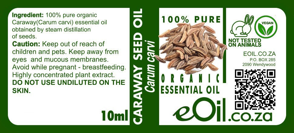Caraway Seed Essential Oil Organic, warm spicy oil for digestion, respiratory and energy