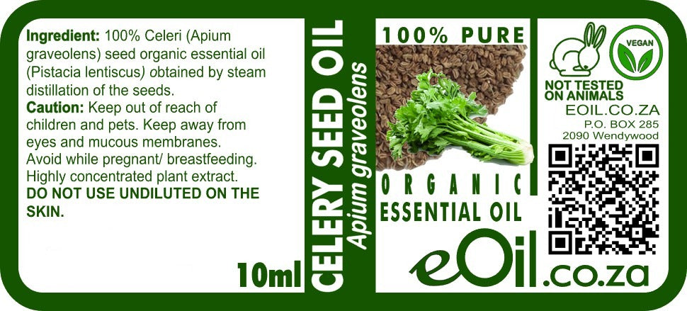 Celery Seed Essential Oil Organic, spicy detox oil for skin brightening and wellness blends