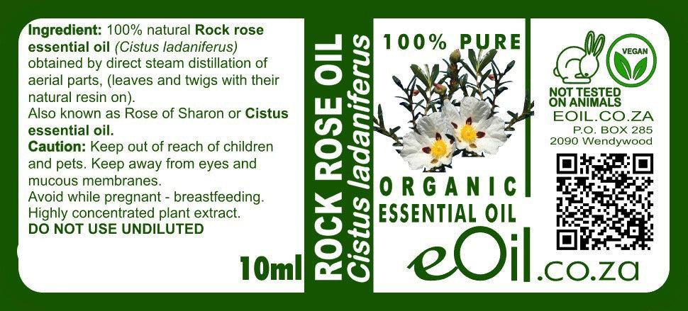 Cistus Rock Rose Essential Oil Organic, uplifting, balsamic, fresh-resinous aroma for skin, emotions, and veins