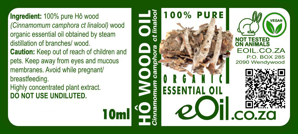 eOil.co.za Ho Wood essential oil for well being, massage, body care, beauty, diffusion, inhalation, spray, homecare.