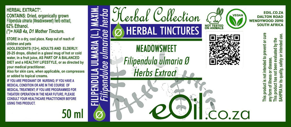 Meadowsweet Tincture (Fillipendula ulmaria) - 50 ml - eOil.co.za