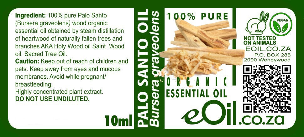 Palo Santo Essential Oil Organic, sacred wood aroma for spiritual ambience