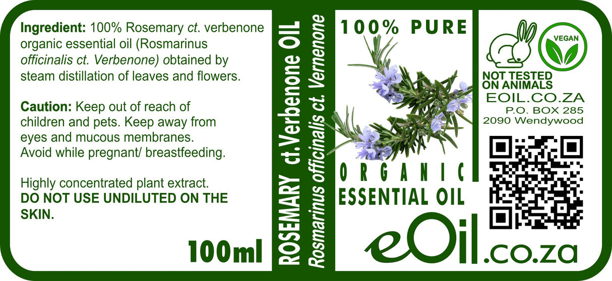 Rosemary Verbenone Organic Essential Oil, fresh herbal note for beauty and wellness