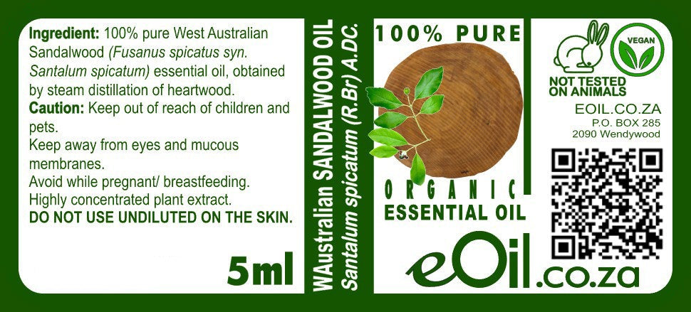 Sandalwood Australian Essential Oil Santalum spicatum Organic, rich earthy aroma for calming and relaxing