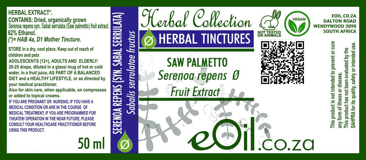 Saw Palmetto Tincture (Serenoa repens / Sabal serrata) - 50 ml - eOil.co.za