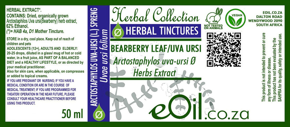 Bearberry - Uva Ursi ( Arctostaphylos Uva ursi ) Tincture - 50 ml - eOil.co.za