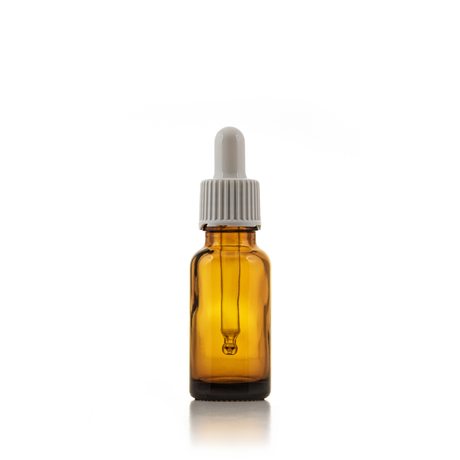 Empty Glass bottle Amber 18/410 - with Pipette - packaging