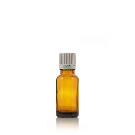 Empty Glass bottle Amber  - WITH white screw cap - packaging
