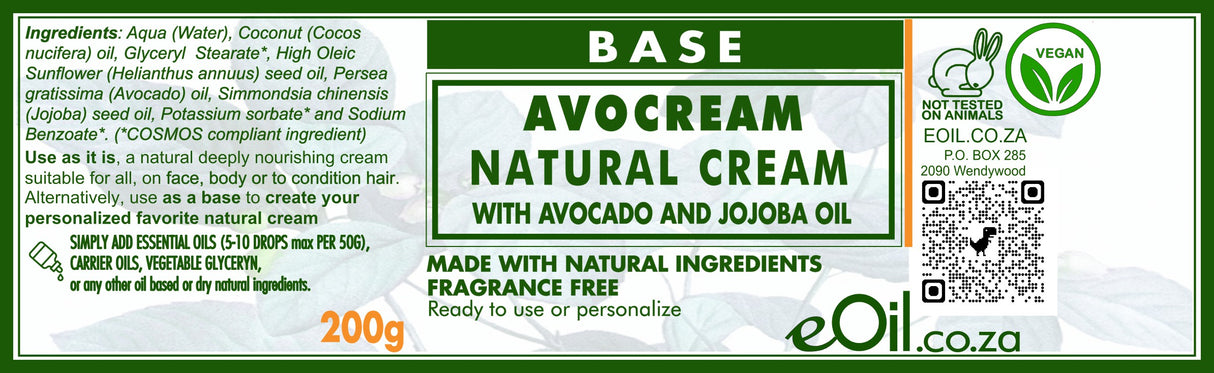 AVOCREAM Natural Base Cream with Avocado Oil