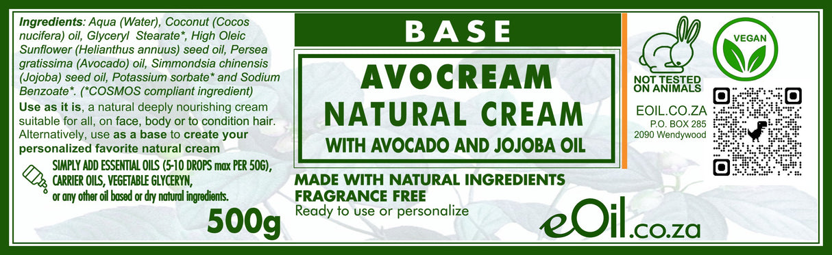 AVOCREAM Natural Base Cream with Avocado Oil