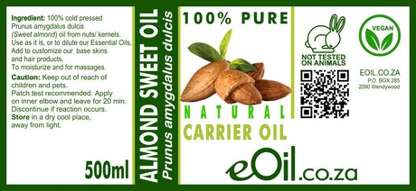 Almond Sweet Natural Carrier Oil - 100 ml - eOil.co.za