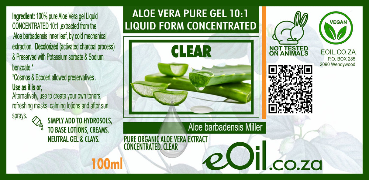 Aloe Vera Pure Clear Liquid Concentrated 10 :1 - 100 ml