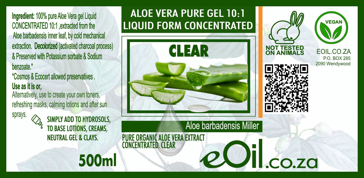 Aloe Vera Pure Clear Liquid Concentrated 10 :1 - 100 ml