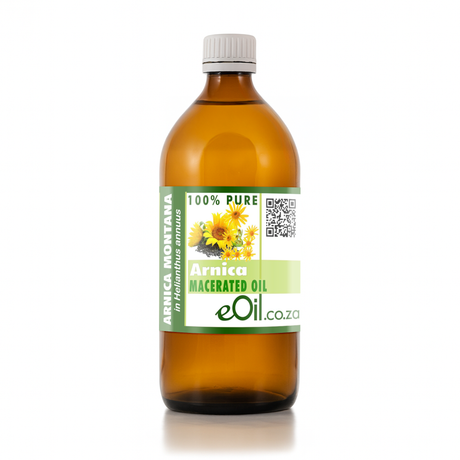 Bottle of Arnica Macerated Oil with a label on a white background 500 ml