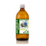 Bottle of eOil black cumin seed oil with a label on a white background
