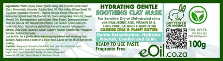 Clay Face Masks Ready - Fragrance Free Base - Ready to use - eOil.co.za