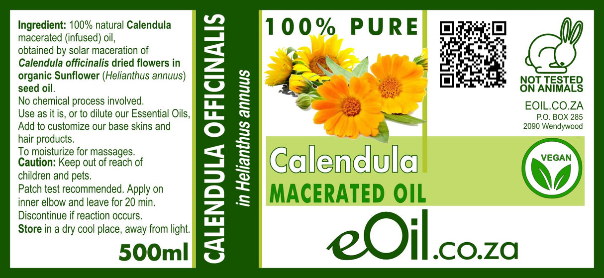 CALENDULA MACERATED NATURAL CARRIER OIL (Calendula officinalis in Helianthus annuus) 500 ml - eOil.co.za
