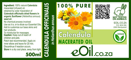 CALENDULA MACERATED NATURAL CARRIER OIL (Calendula officinalis in Helianthus annuus) 500 ml - eOil.co.za