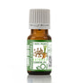 Bottle of eOil carrot seed oil on a white background