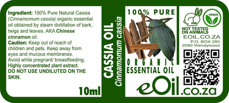 Cassia Essential Oil Organic, warm spicy-sweet oil for comfort, wellness, and immunity