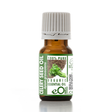 Bottle of celery seed oil with a green label on a white background
