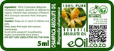 Champaca Absolute Organic Oil, exotic floral essence for spiritual tradition, lush perfumes, natural wellness