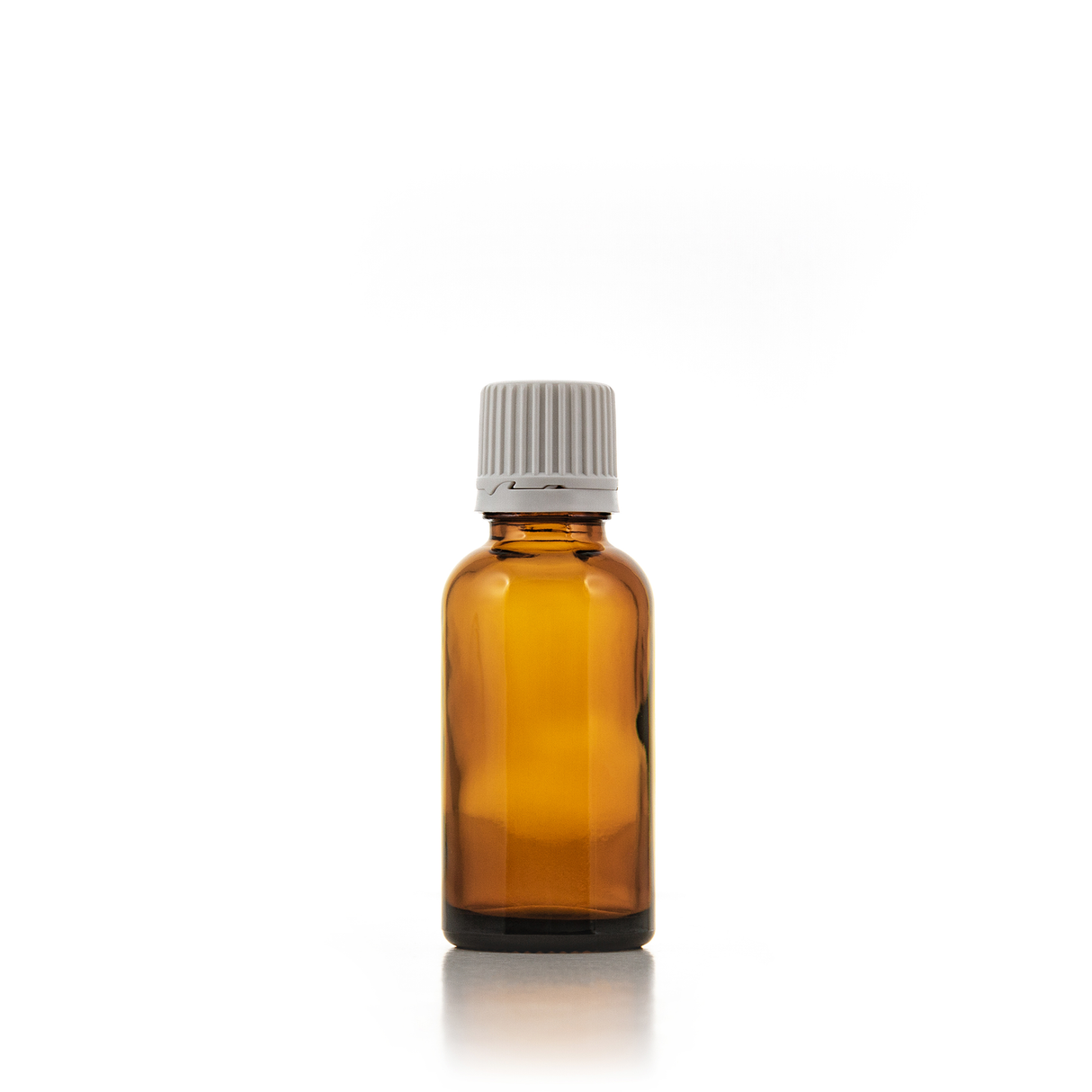 Empty Glass bottle Amber  - WITH white screw cap - packaging