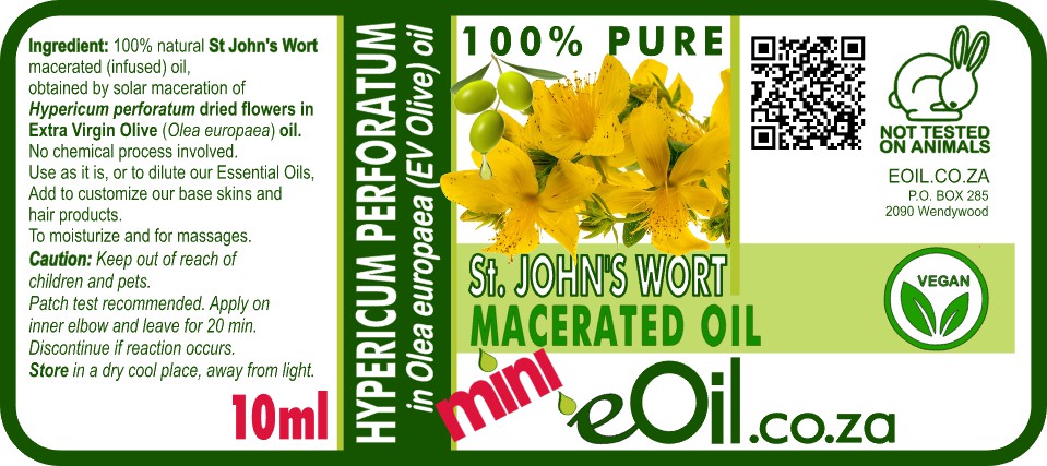 St John's Wort Macerated Organic Carrier Oil