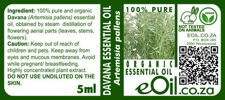 Davana Essential Oil Organic, rare floral scent for perfume and blend recipes