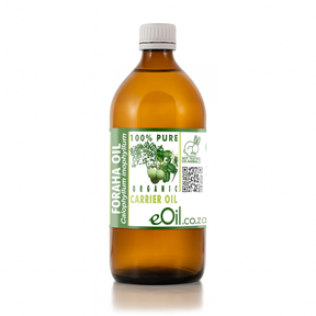 Bottle of Foraha oil with a label on a white background