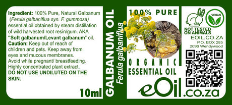 Galbanum Essential Oil Organic, earthy green aromatic oil for blending