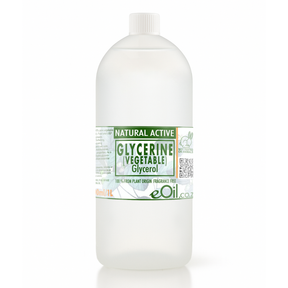 Bottle of glycerine with a label on a white background 1 liter