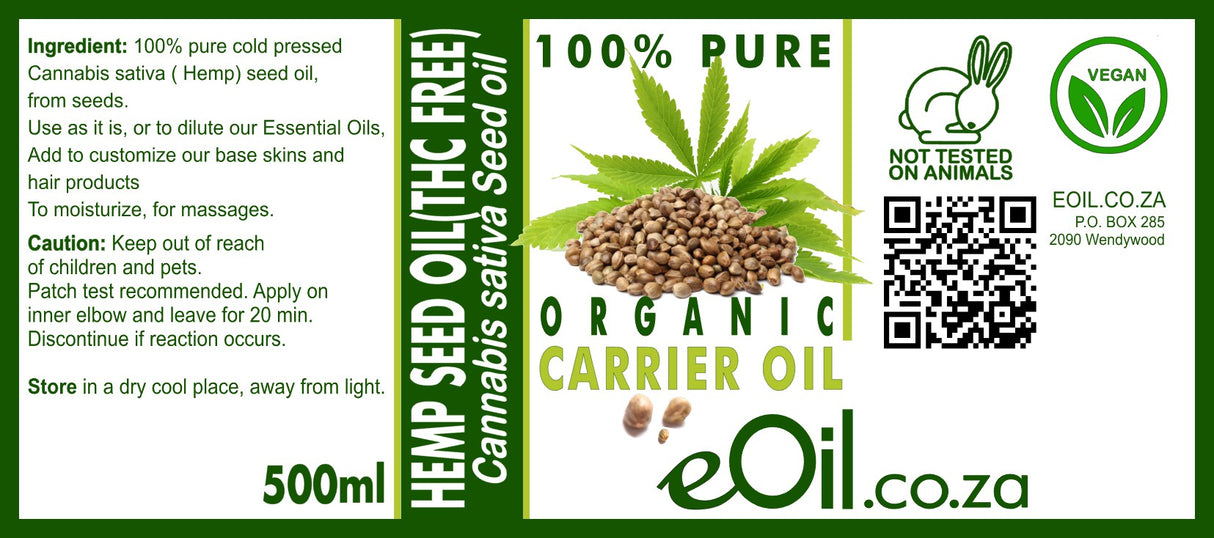 Hemp seed carrier oil Organic